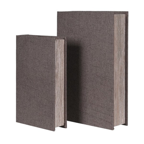 Grey Woven Book Box Set Of 2