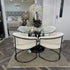 Zara 4 Seater Gunmetal Black and Clear Glass Dining Table