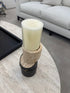 Travertine & Leather Candle Holder