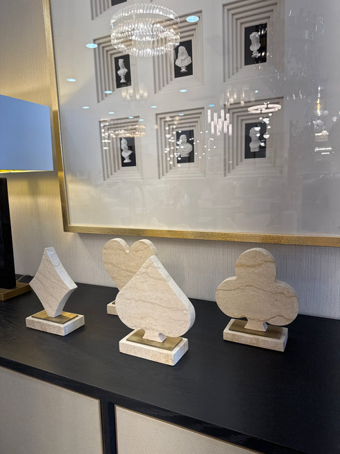 Travertine Suit Sculptures Set of 4