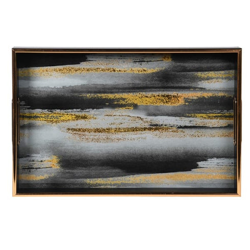 Abstract Gold & Grey Tray