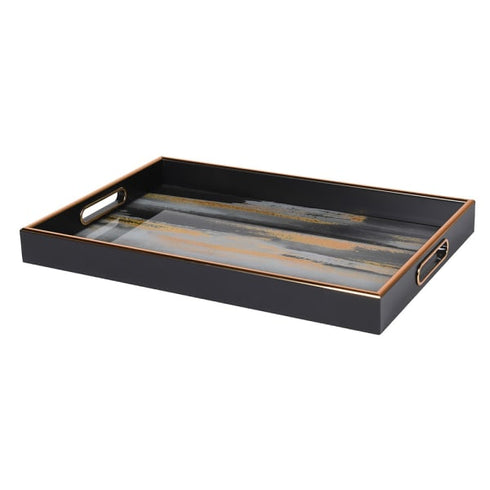 Abstract Gold & Grey Tray