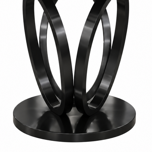 PRE-ORDER Zara 4 Seater Round Dining Table Black - White Marble