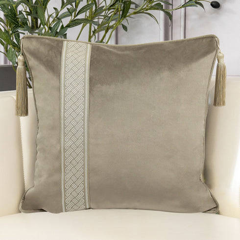 Lottie Latte Velvet Cushion