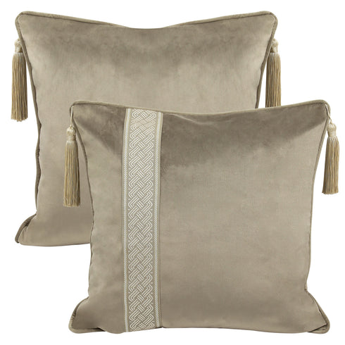 Lottie Latte Velvet Cushion