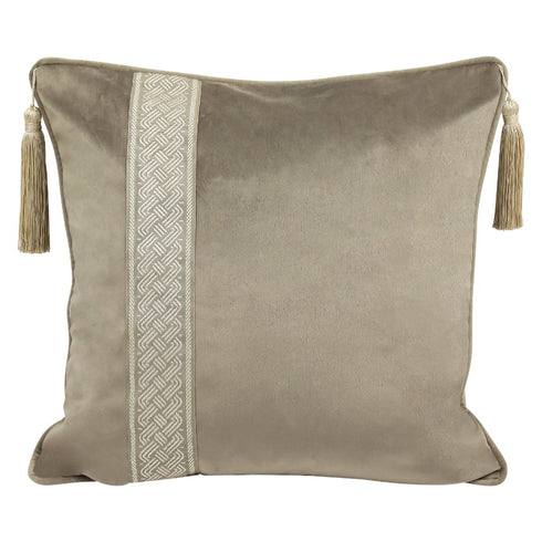 Lottie Latte Velvet Cushion
