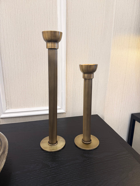 Dome Brass Candle Holder Set Of 2