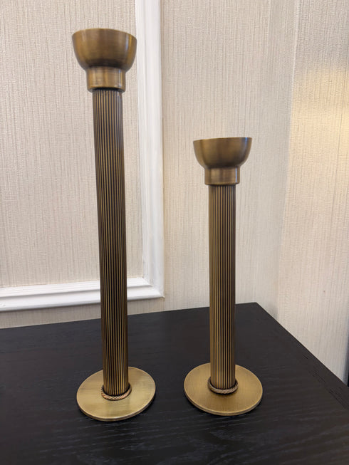 Dome Brass Candle Holder Set Of 2