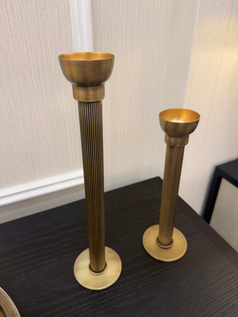 Dome Brass Candle Holder Set Of 2