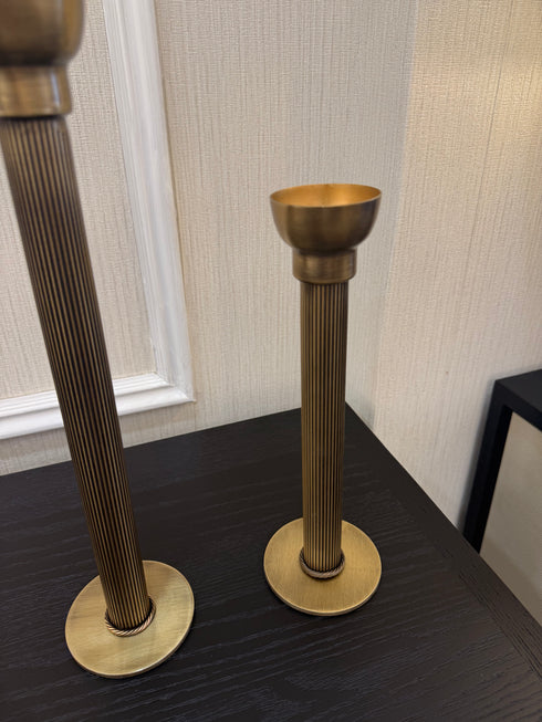 Dome Brass Candle Holder Set Of 2