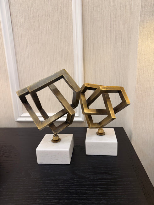 Marble Interlocking Square Set - White Marble