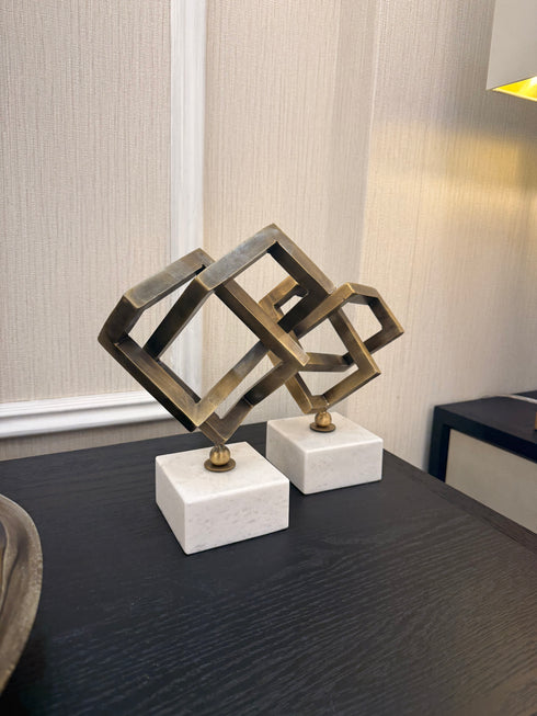 Marble Interlocking Square Set - White Marble