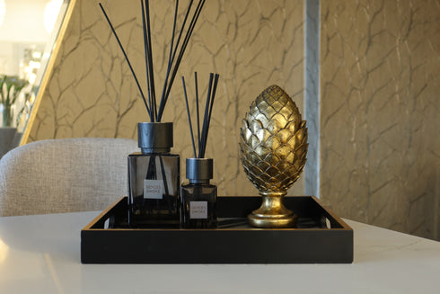 Black & Gold Wooden Tray