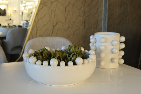 White Ceramin Bobble Vase