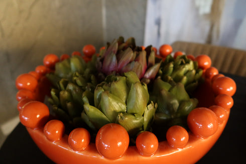 Green & Purple Faux Artichoke Decorative Heads