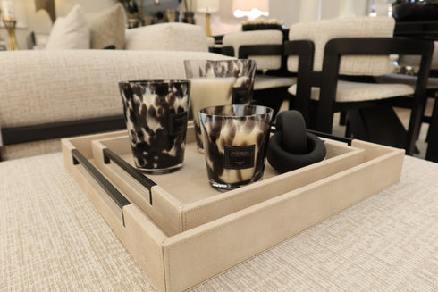 Ivory Faux Shargreen Tray Set of 2