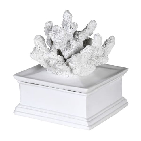 White Faux Coral Trinket Box
