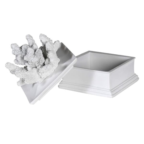 White Faux Coral Trinket Box