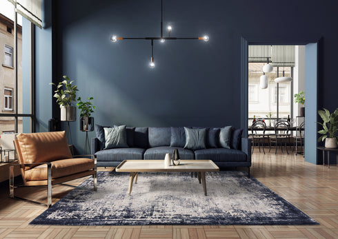 Lyza Rug Border Navy Rug