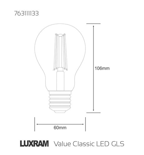 LED GLS E27 Warm White Bulb