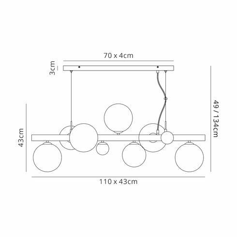 Rome Linear Pendant 7 Light