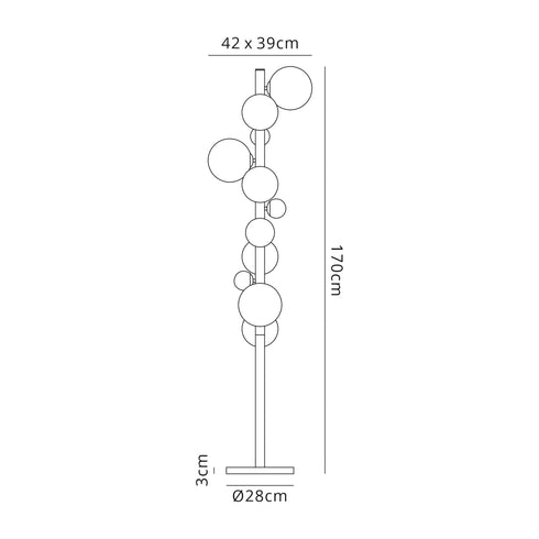 Rome Floor Lamp 8 Light With White Marble Base