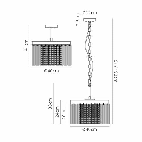 Burnaby Round Pendant /Semi Flush 5 Light Brown Oxide Small