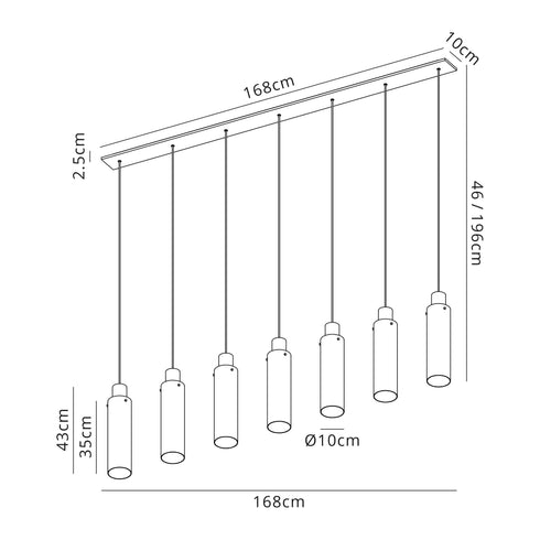 Brooks Slim Linear Pendant 7 Light