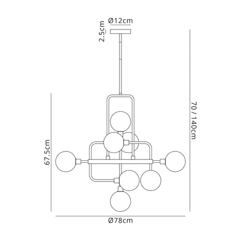 Delian Fixed Pendant 12 Light