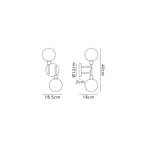 Delian Wall Lamp 2 Light