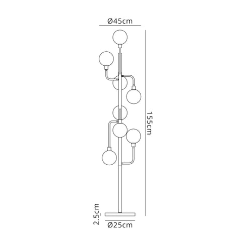 Delian Floor Lamp 8 Light