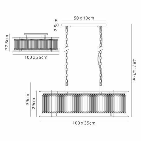 Mano Oval Pendant 7 Light