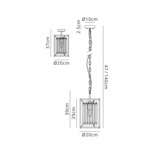 Mano Pendant / Semi Ceiling Convertible 1 Light