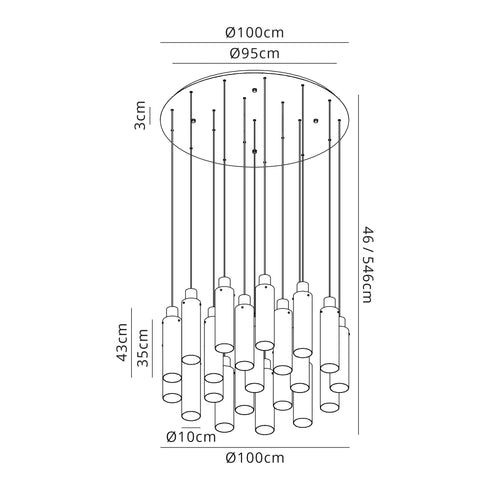 Brooks Slim Round Pendant 21 Light