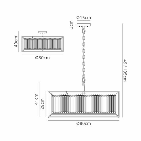 Mano Pendant / Semi Ceiling Convertible 10 Light