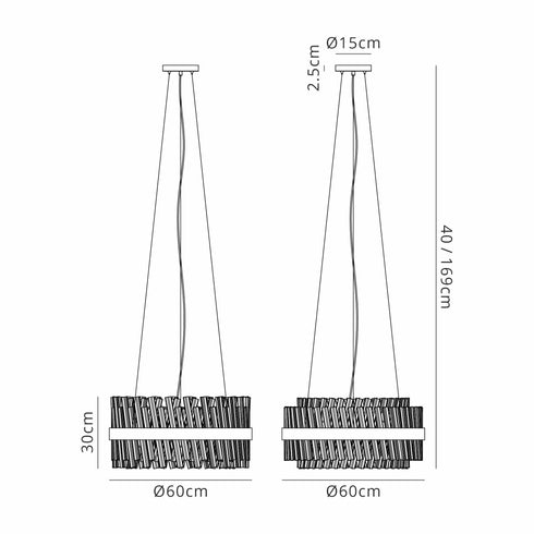 Kade Pendant Round Nickel - Amber Glass