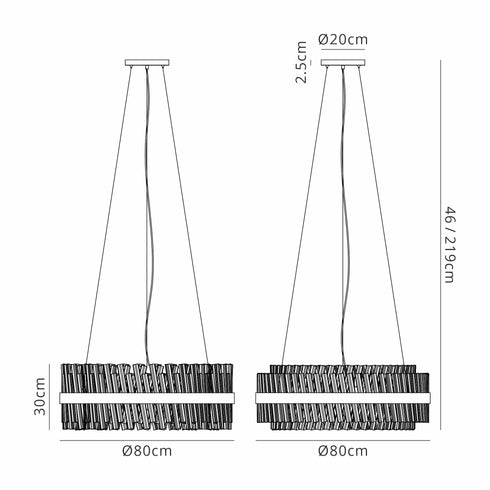 Kade Pendant Round Nickel - Amber Glass