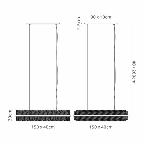 Kade Pendant Oblong Nickel - Amber Glass