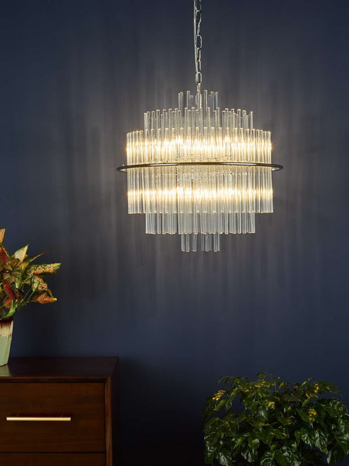 Lourve Chrome 13 Light Pendant