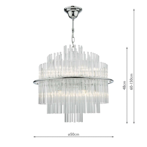 Lourve Chrome 13 Light Pendant