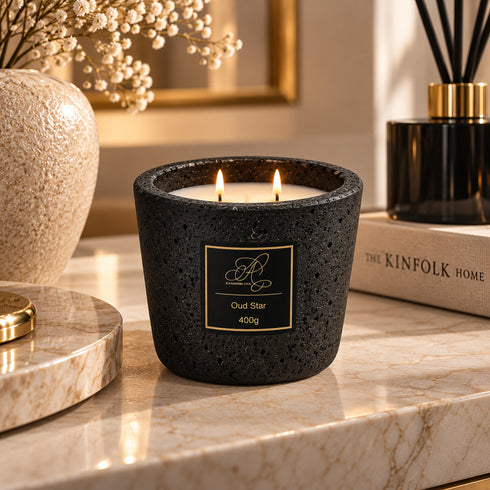 PRE ORDER Black Stone Candle - Oud Star