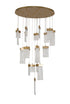 Bremen Pendant Round 21 Light Painted Brushed Gold 5m
