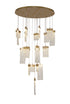 Bremen Pendant Round 21 Light Painted Brushed Gold 5m