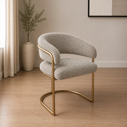 Hannah Mouse & Gold Dining Chair