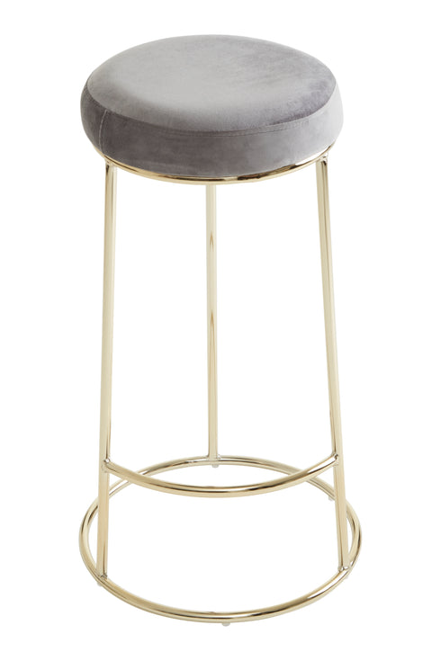 Monti Grey Velvet Tall Bar Stool