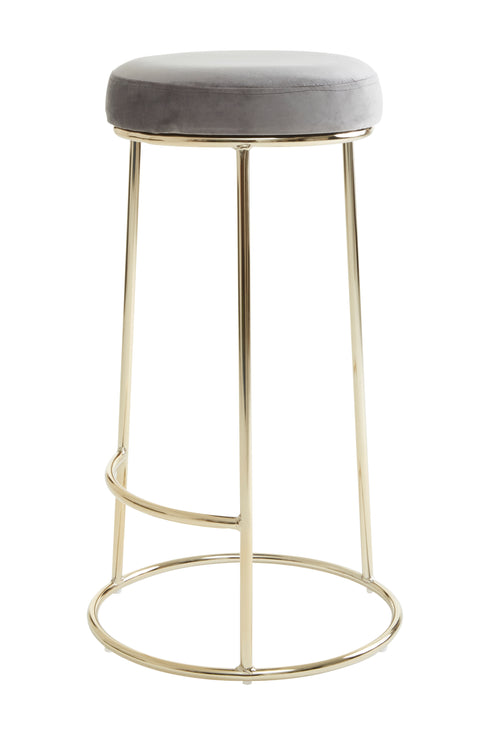 Monti Grey Velvet Tall Bar Stool