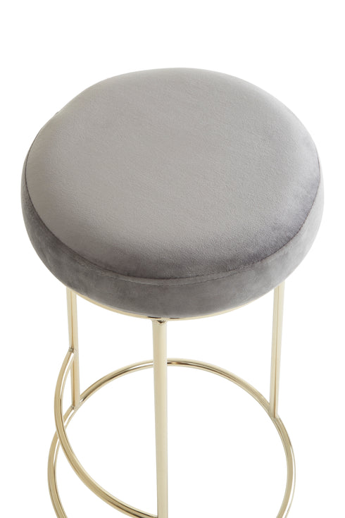 Monti Grey Velvet Tall Bar Stool
