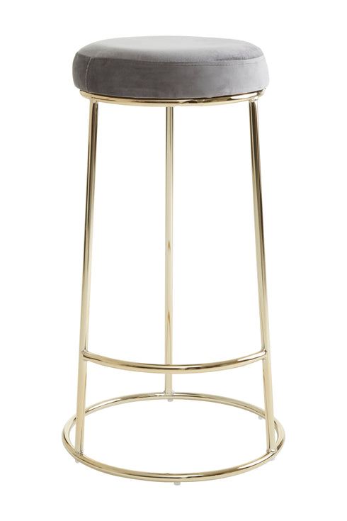 Monti Grey Velvet Tall Bar Stool