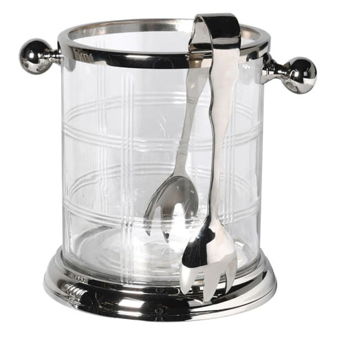 Glass Ice Bucket with Tongs