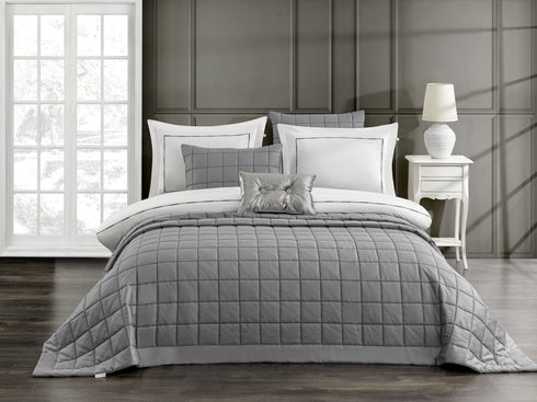 Patrice Grey Bedspread 3 Piece Set
